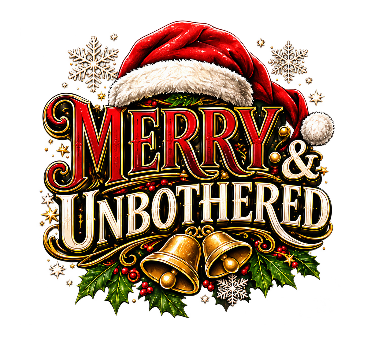 Merry and Unbothered transparent print artwork