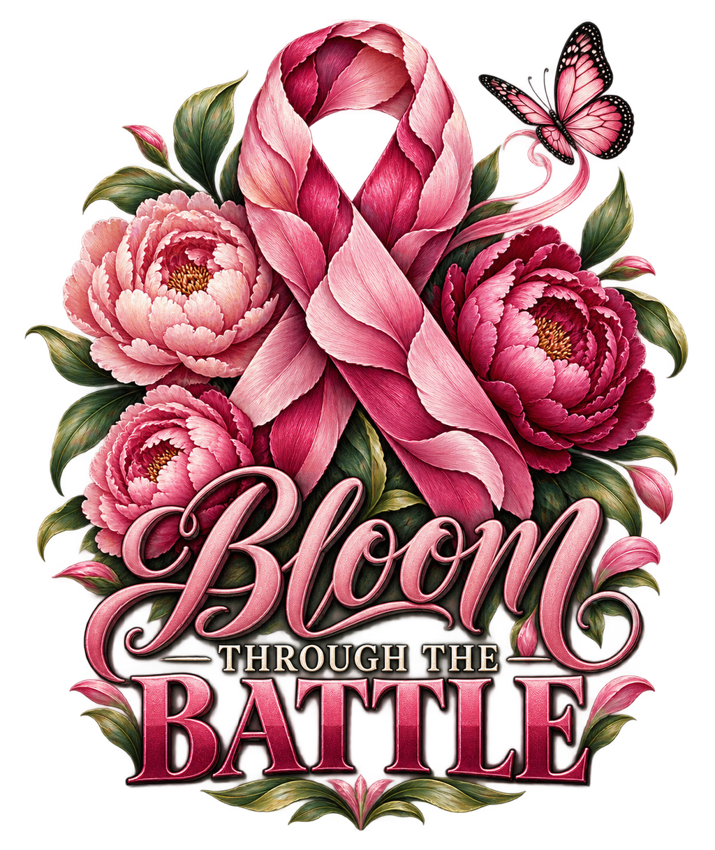 Bloom Through the Battle breast cancer awareness print artwork