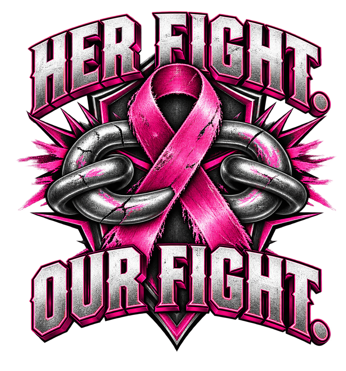 Her Fight Our Fight breast cancer awareness print artwork