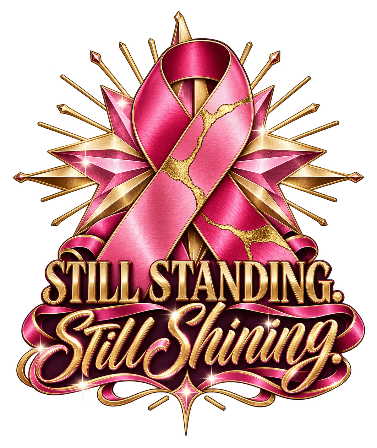 Still Standing Still Shining breast cancer awareness print artwork