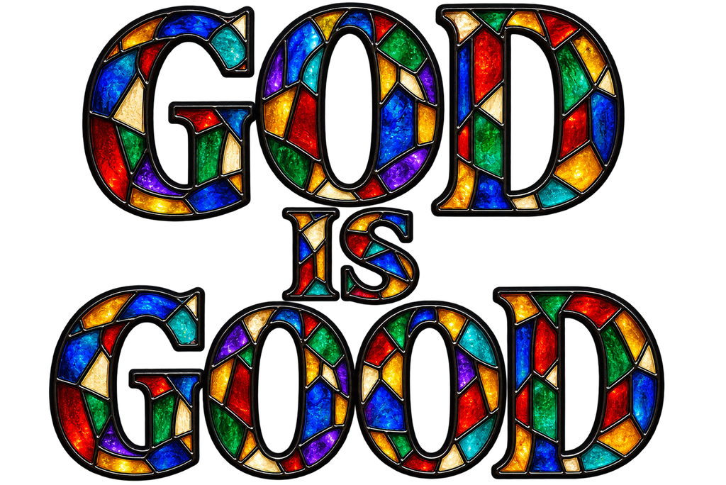 God Is Good stained glass print artwork
