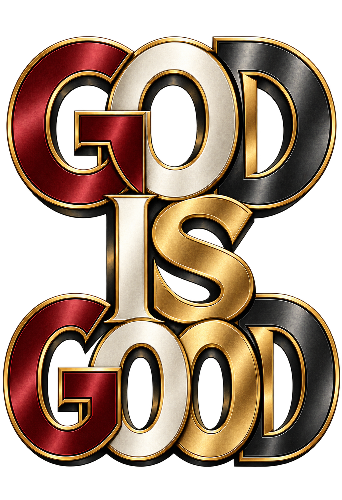 God Is Good wine black white and gold luxury print artwork