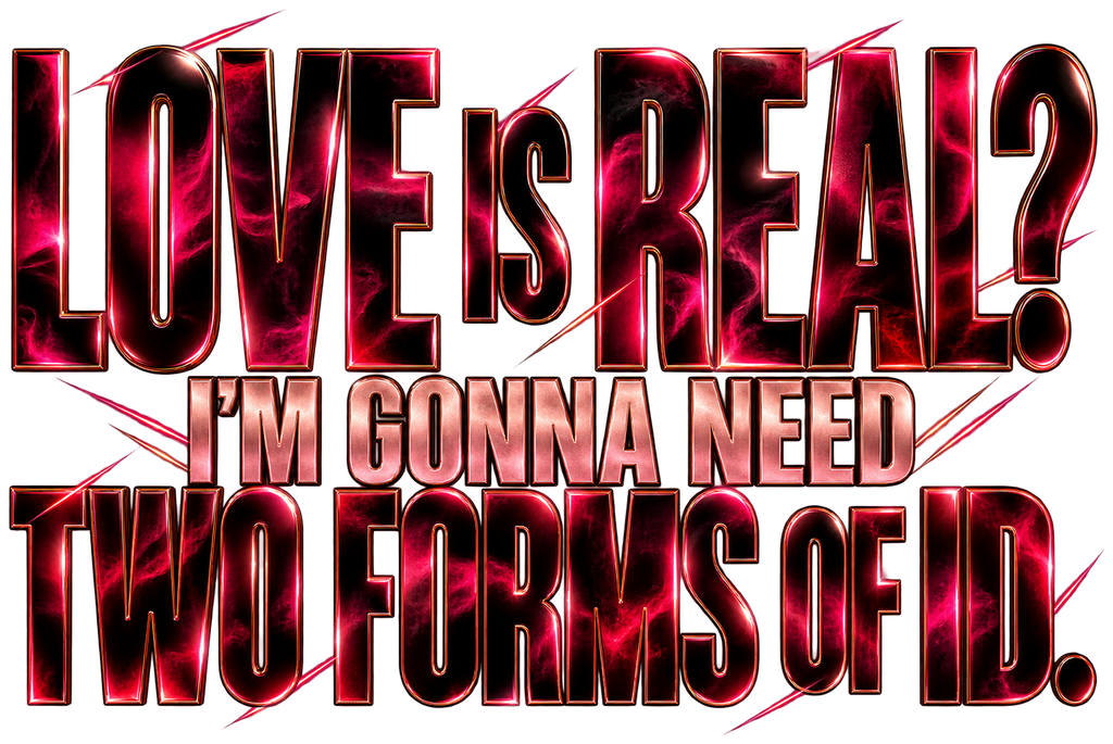 Love Is Real? I'm Gonna Need Two Forms of ID print artwork