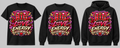Big Love Energy black tee crewneck and hoodie lineup