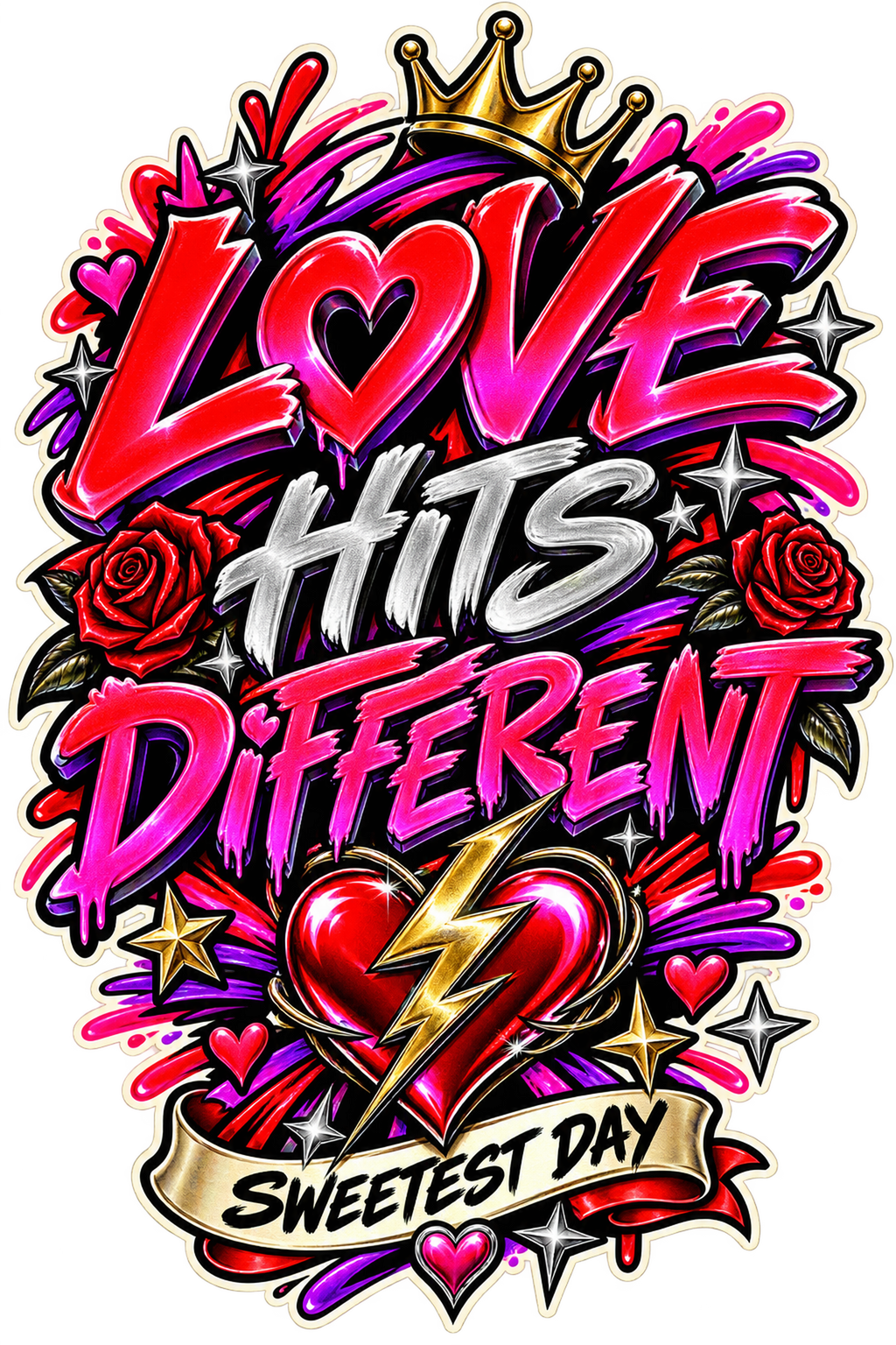 Love Hits Different Sweetest Day print artwork