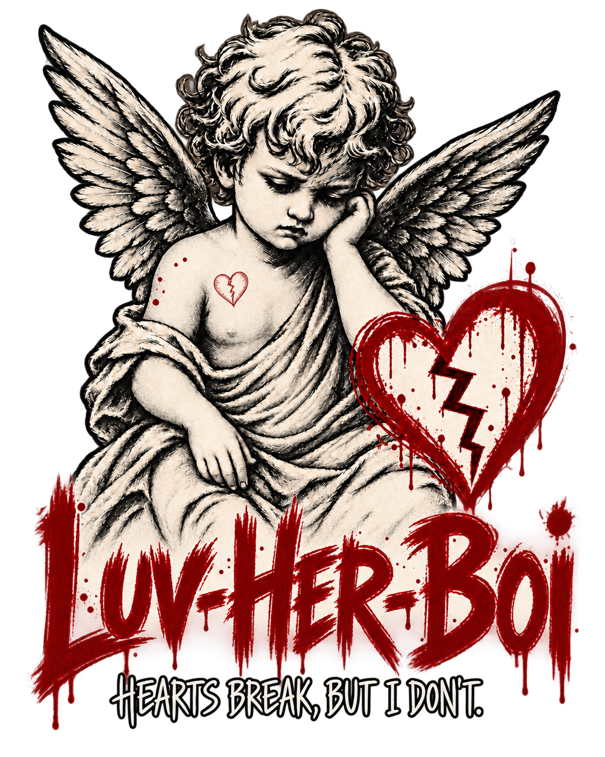 Luv-Her-Boi Hearts Break, But I Don't print artwork