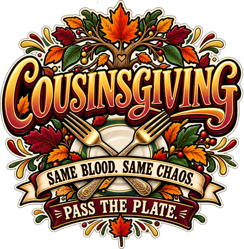Cousinsgiving Same Blood Same Chaos Pass the Plate print artwork